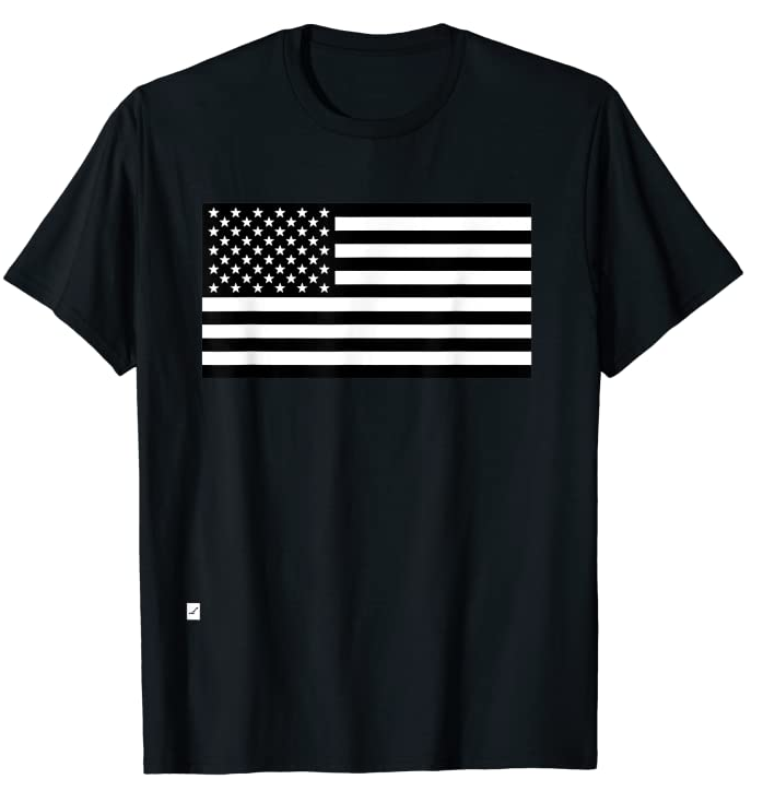 US Flag shirt (black and white)